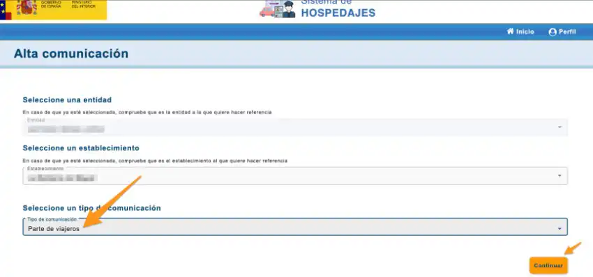 registo de comunicação